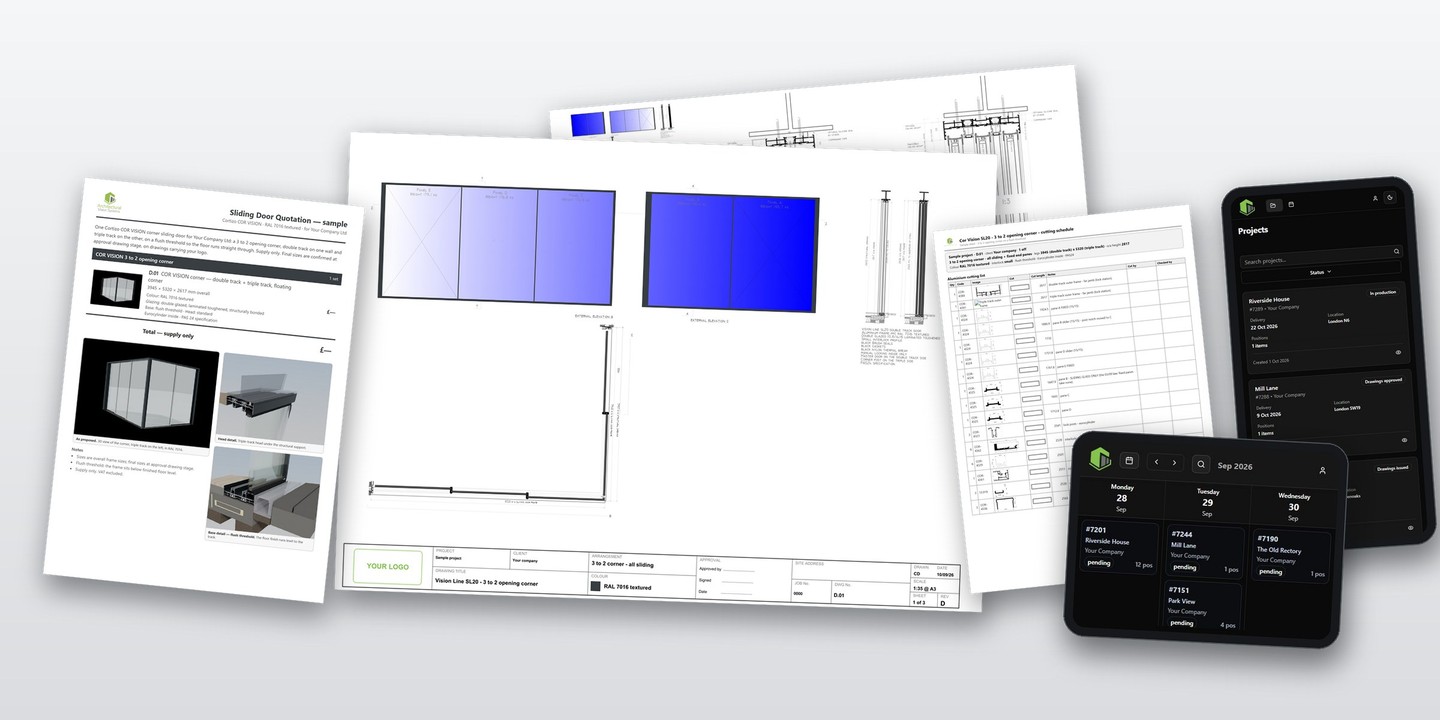 AVS quotation, customer drawings, cutting sheets and project portal