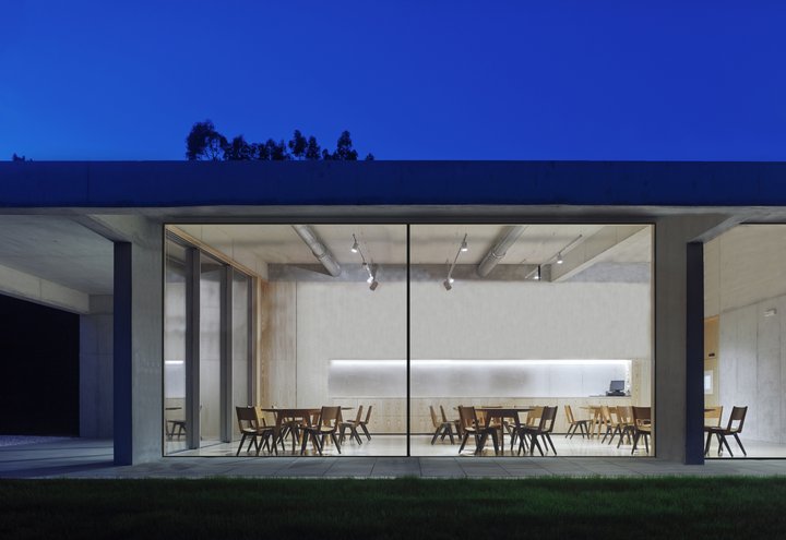 Cor Vision Plus sliding doors viewed from the garden at night
