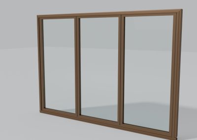 3D render of a three panel aluminium bifold door by Architectural Vision Systems